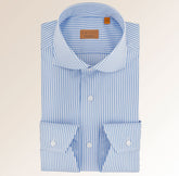Camicia in twill naturale elasticizzato a righe - 30339/45