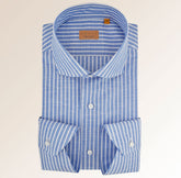 Camicia Blu Righe Lino - 30548/41